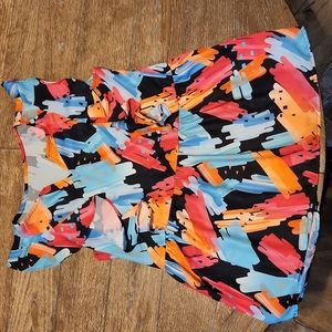 Multi color top with flutter sleeves